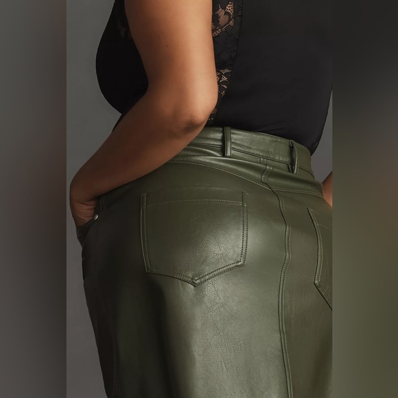 Anthropologie The Madi Faux-Leather Front-Slit Maxi Skirt by Pilcro - Picture 9 of 13